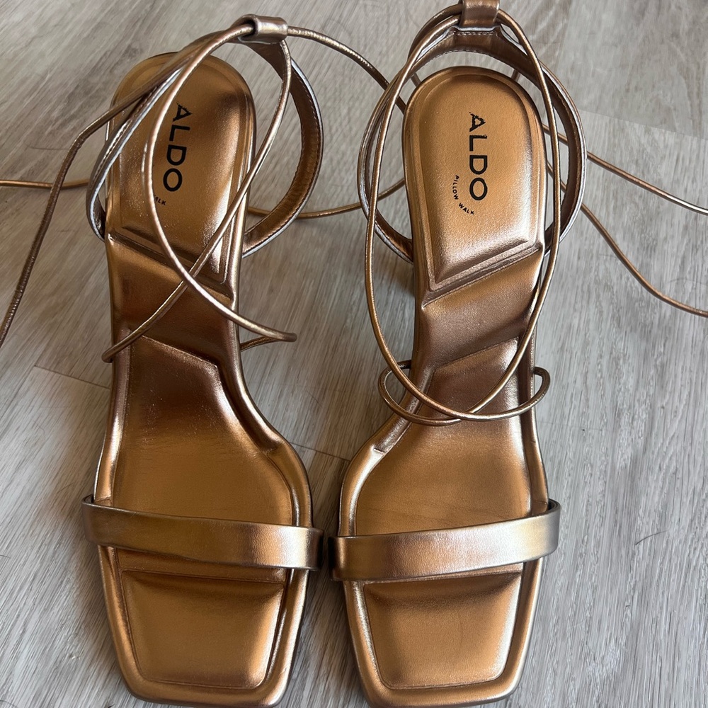 ALDO Metallic Bronze Strappy Heels